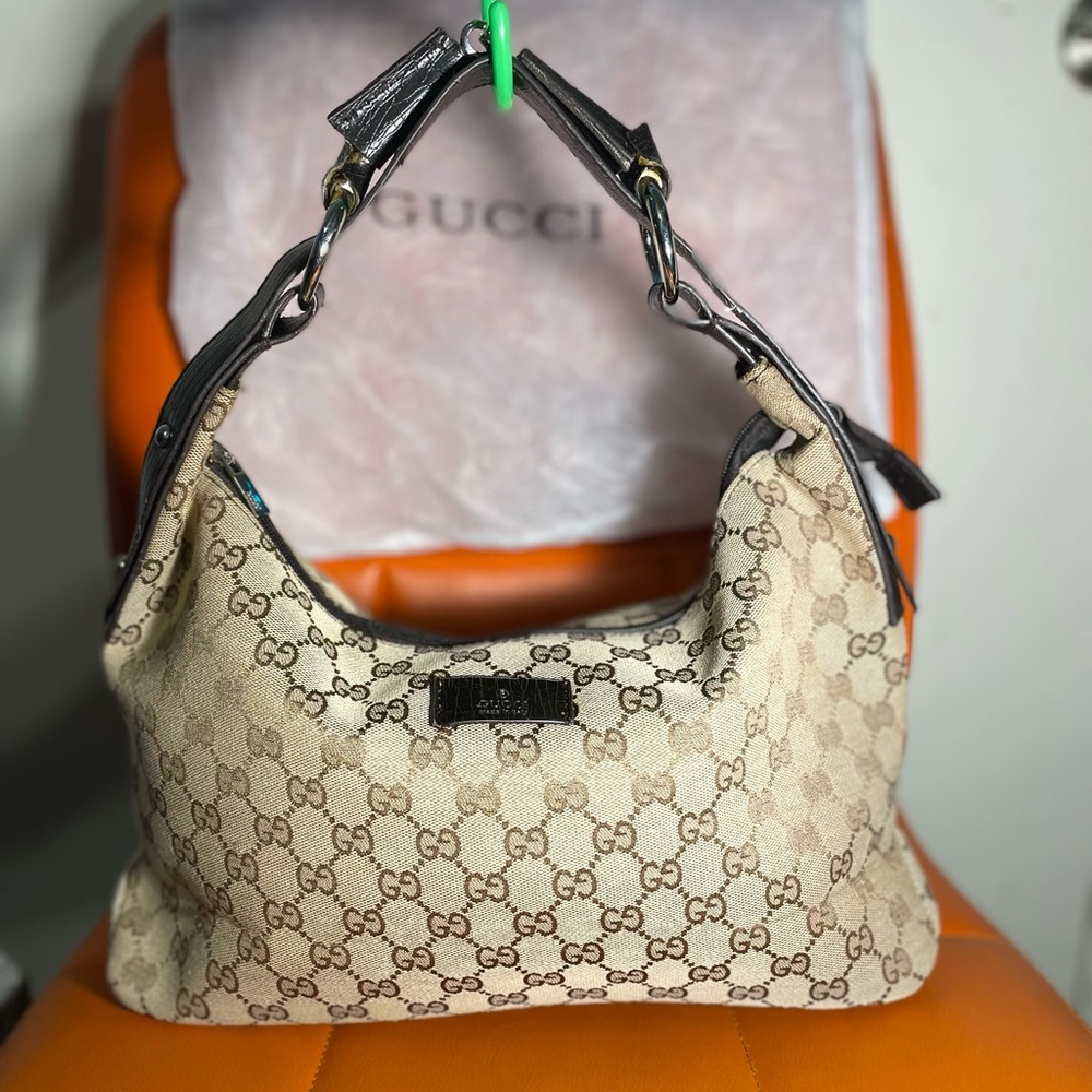 Gucci monogram hobo shoulder bag